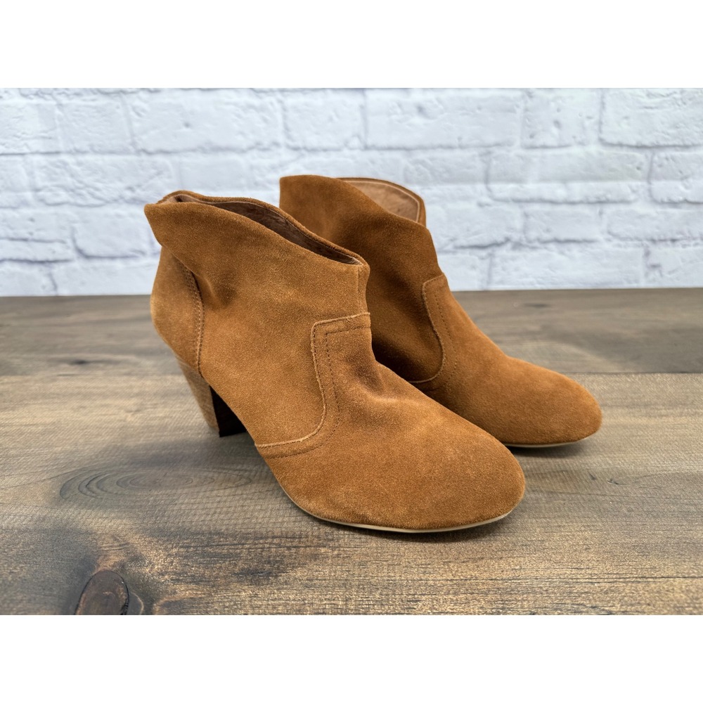 Carlos Santana Brooky Ankle Boots‎ Women Size 8.5M Brown Suede Block Heel Boho